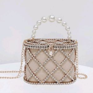 Rhinestone faux pearl bag